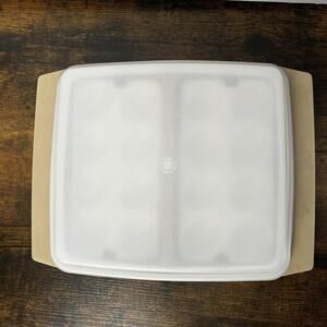 Vintage Tupperware 1970s Deviled Egg‎ Keeper Carrier & Lid Egg Trays Container